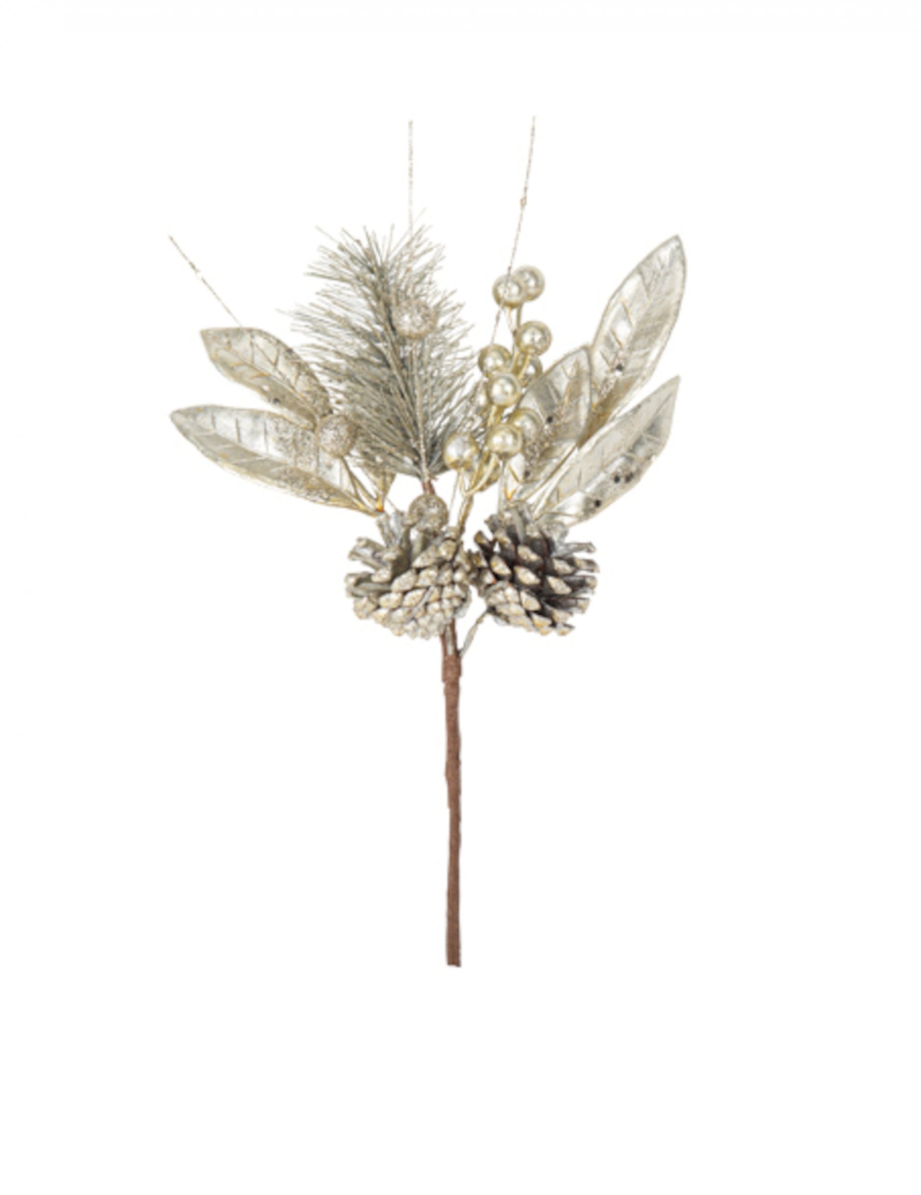 Branchage éblouissant pour décoration de fête doré à paillettes et baies