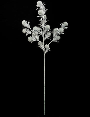 Fehér csillogó virágok ága 73 cm karácsonyra