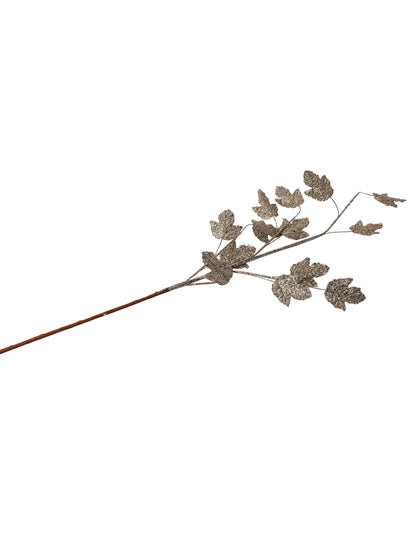 Pezsgőcsillámú juharlevél ág 75 cm és flitterek