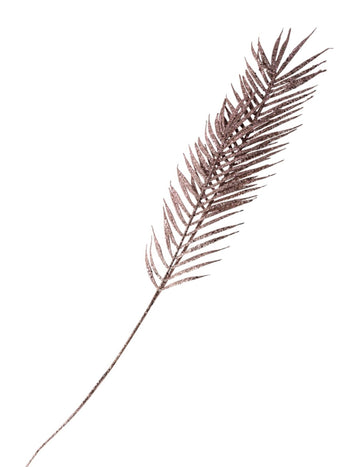 Rózsaszínarany páfrányág, 1 m hosszú, flitterekkel csillogó