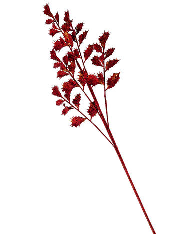 Piros csillámos magyalág 70 cm karácsonyra