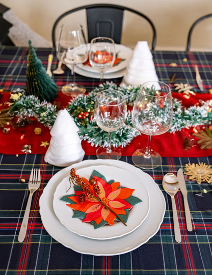 Piros csillámos tobozág 23 cm 