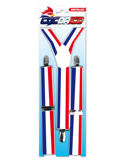 Bretelles France pour adulte bleu blanc rouge