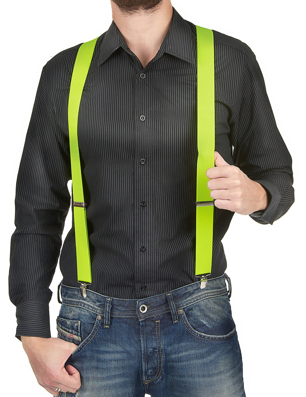 Bretelles pour adulte jaune fluo