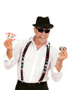 Bretelles joueur de poker pour adulte noires avec motifs de casino
