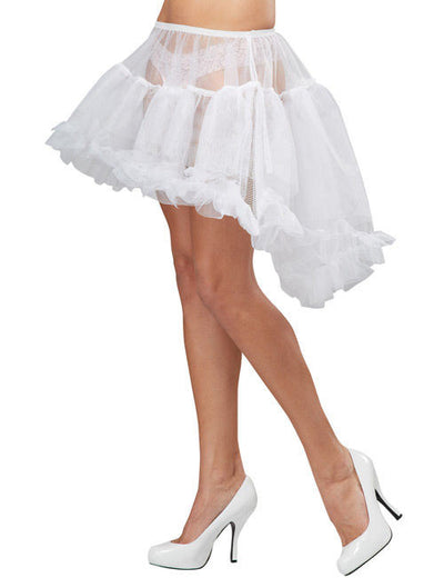 Jupon burlesque pour femme blanc asymétrique