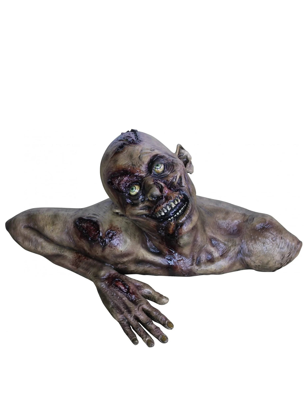 Halloween-i szürke realisztikus dekoratív zombi büszt