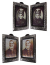 Cadre lenticulaire portrait vampire Halloween pour décoration argenté à effet de transformation