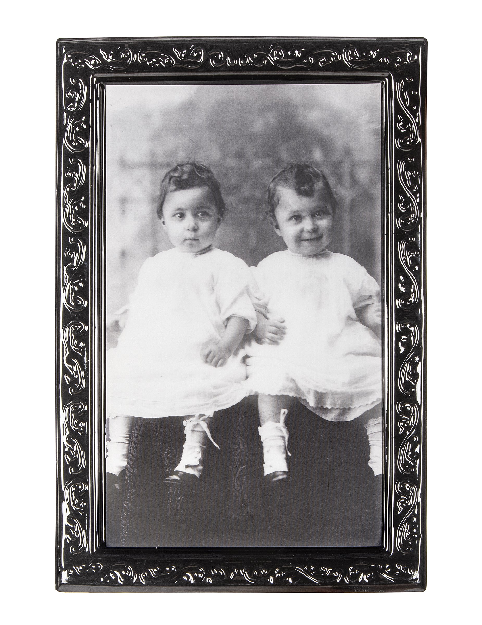 Cadre photo Halloween bébés visages changeants noir