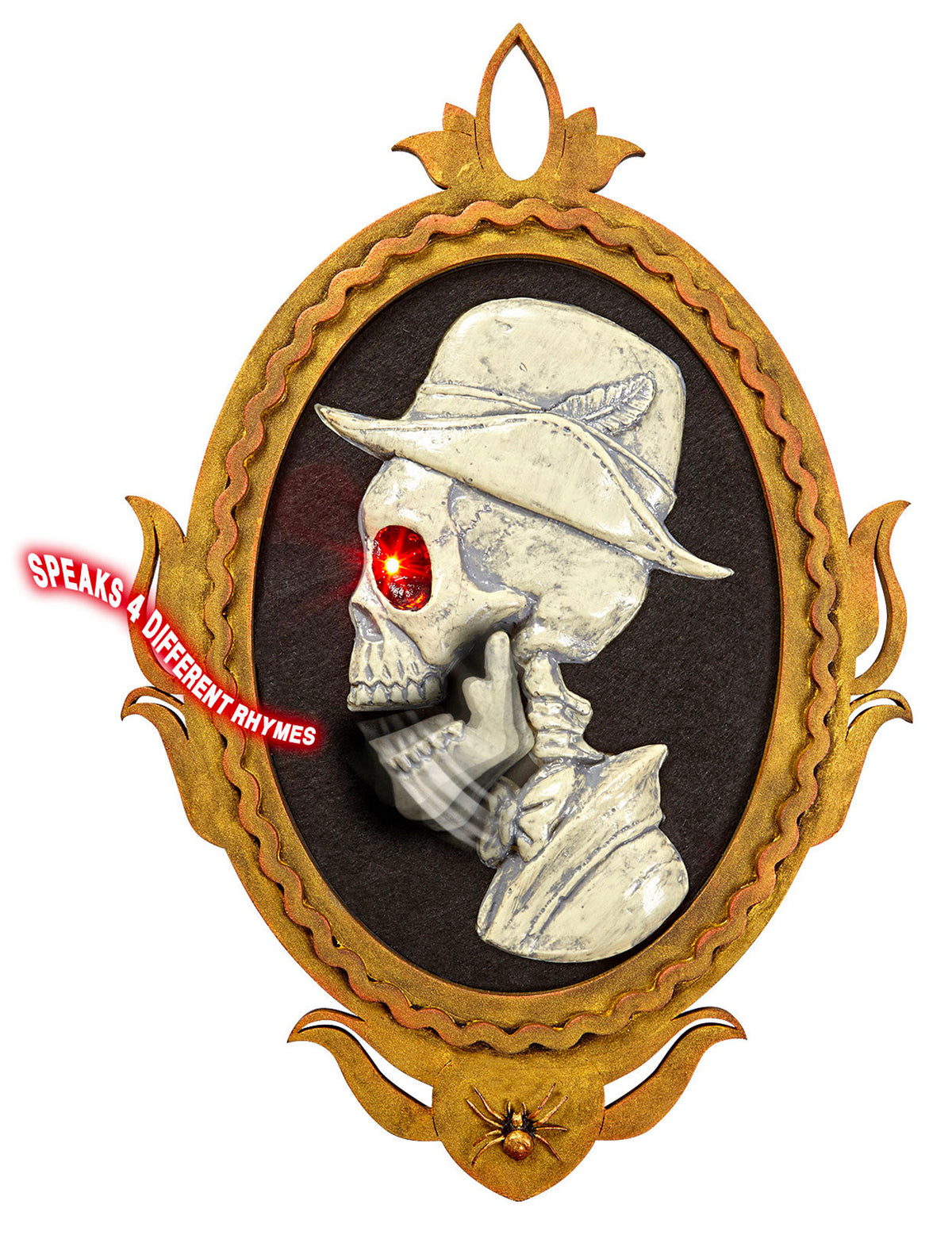 Cadre portrait gentilhomme squelette pour décoration doré amovible et lumineux