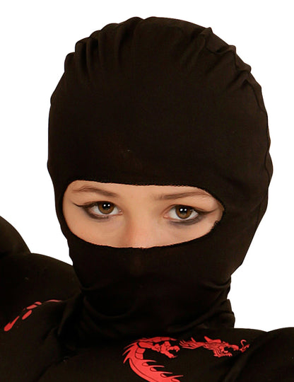 Gyermekfekete ninja motorháztető