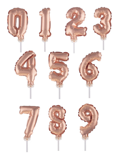 Cake topper ballon chiffre pour anniversaire rose gold