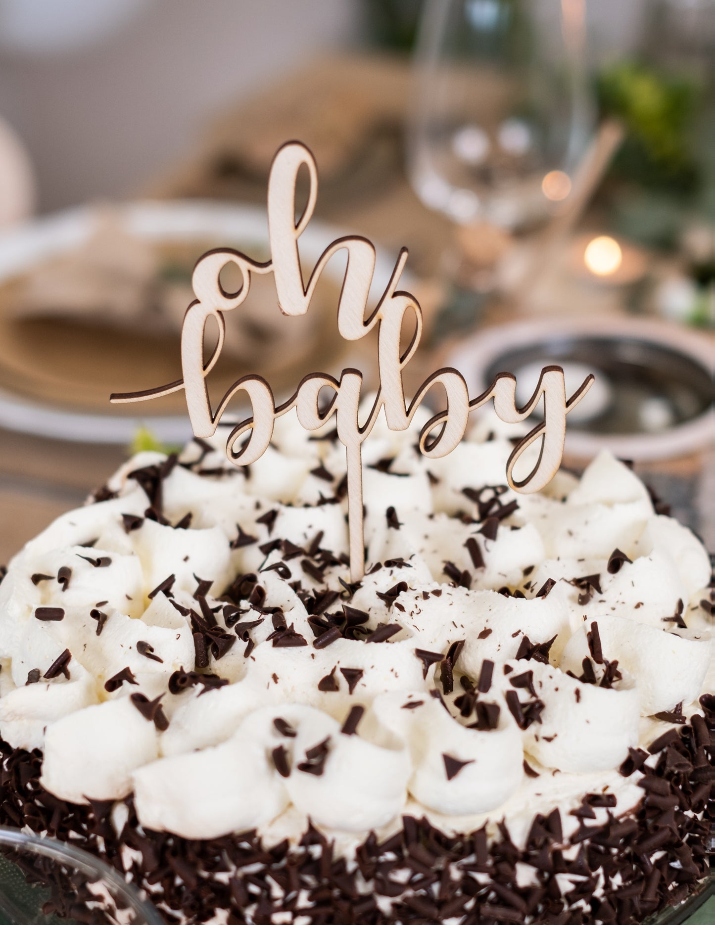 Oh baby fa tortadísz 13,5 x 17 cm babaváró bulira