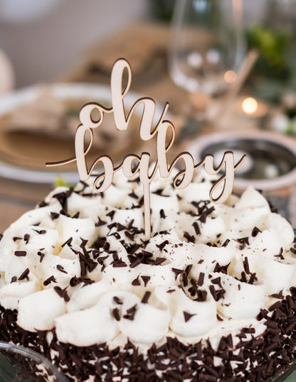 Oh baby fa tortadísz 13,5 x 17 cm babaváró bulira