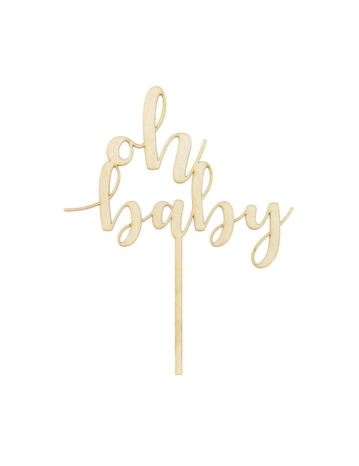 Cake topper oh baby baba showerhez fából