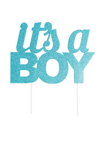 Tortadísz, ez egy fiú 20 cm kék csillogás