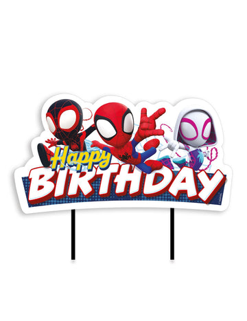 Cake Topper Boldog születésnapot Spidey és barátok 17.5 cm