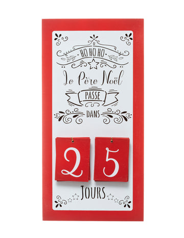 Fa adventi naptár számlálóval 40 x 20 cm