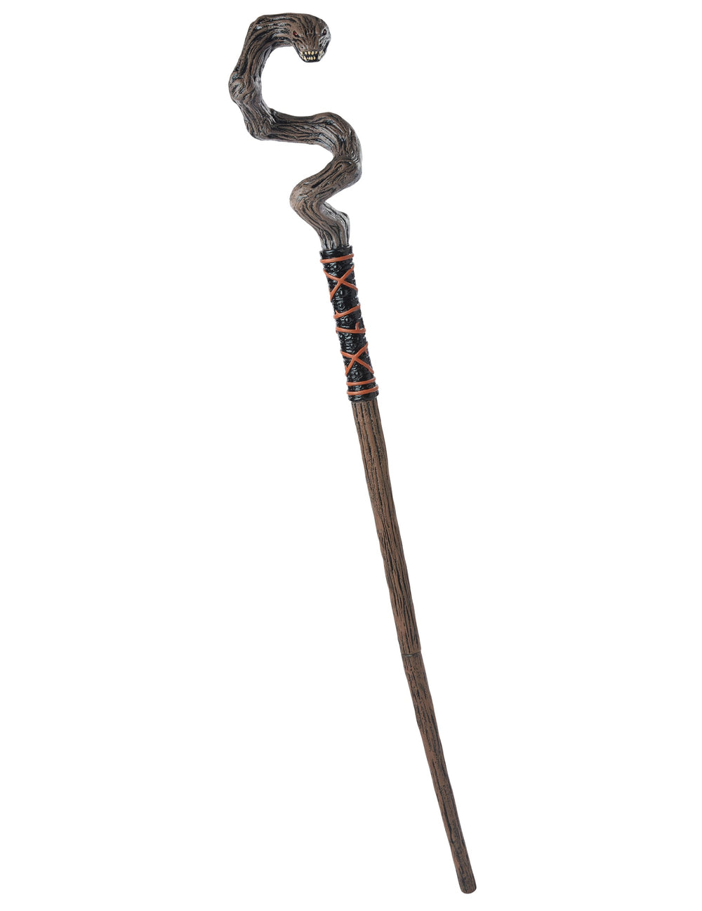Vue d'ensemble de la Canne serpent pour adulte tenue par un sorcier