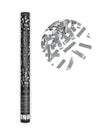 Canon à confettis bandes métalliques argentées