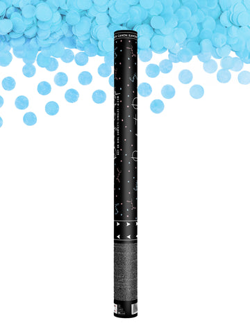 Kék konfetti ágyúfiú 60 cm babaváró buli