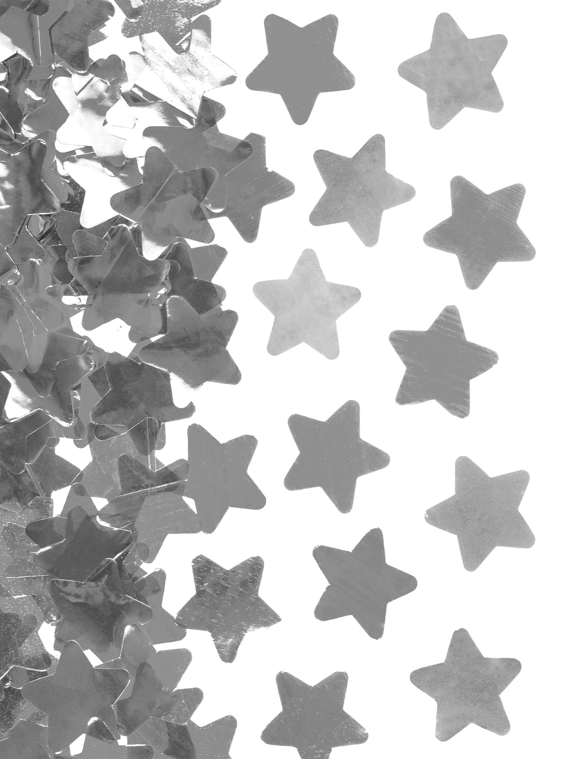 Gros plan sur les confettis étoiles métallisées du canon à confettis étoiles pour fête