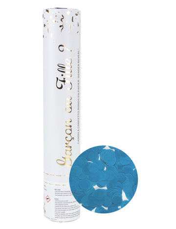 Kék nemi felfedő konfetti ágyú 28 cm