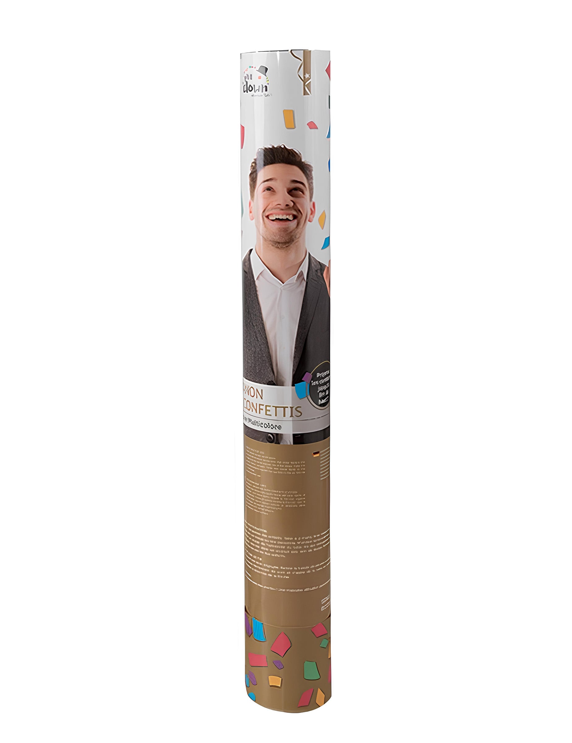 Vue d'ensemble du tube du canon à confettis multicolores pour fête