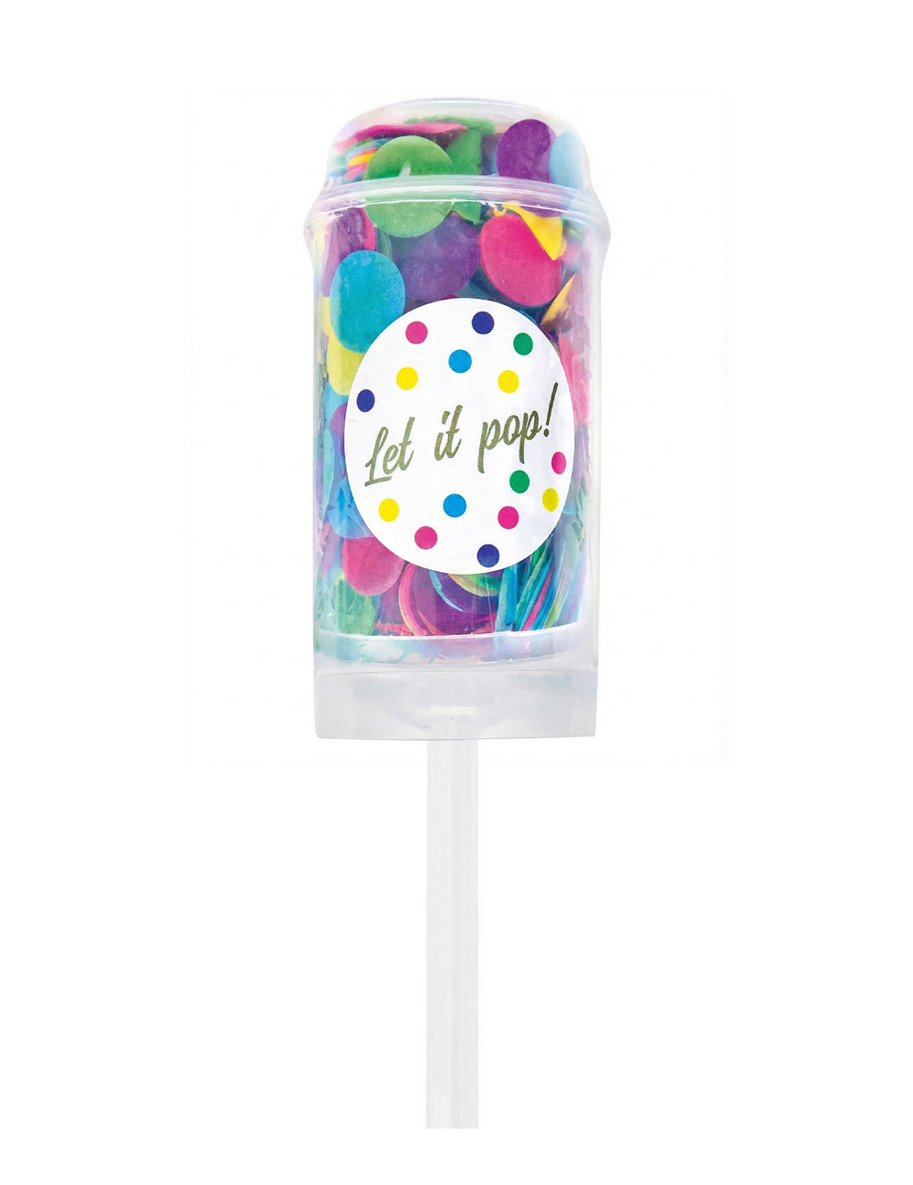 Canon à confettis multicolores push pop pour la fête avec confettis ronds