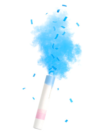 Lőporágyú és kék konfetti 30 cm