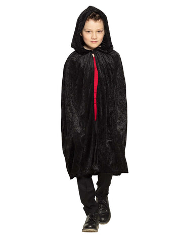 Gyerekek fekete bársony -köpenye 115 cm