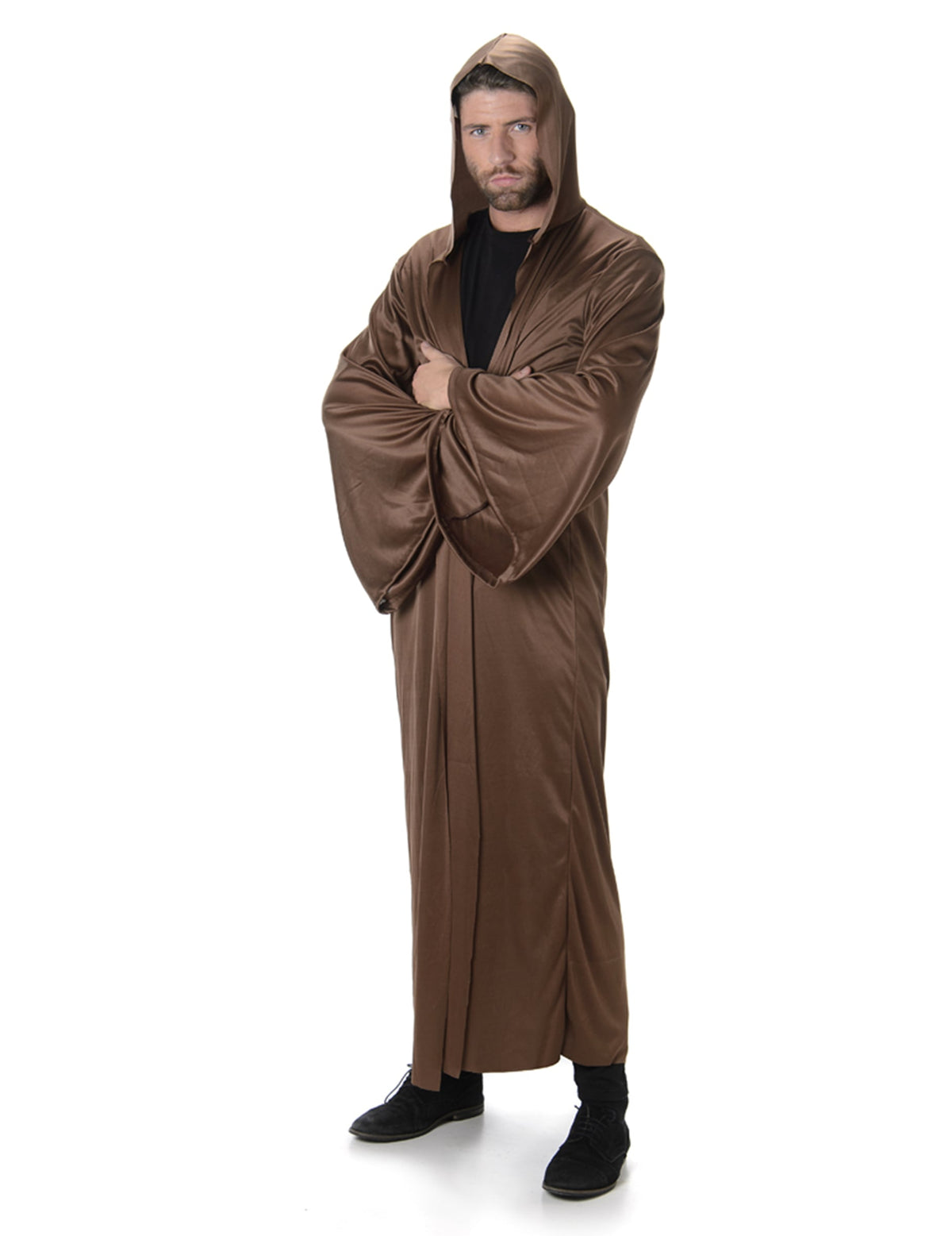 Cape marron pour adulte avec capuche et manches larges