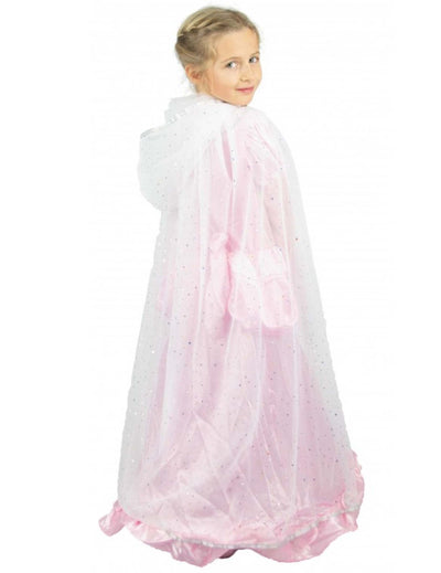 Cape princesse pour enfant blanche et argent