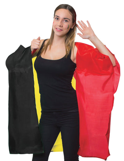 Cape de supporter Belgique pour adulte noir jaune rouge