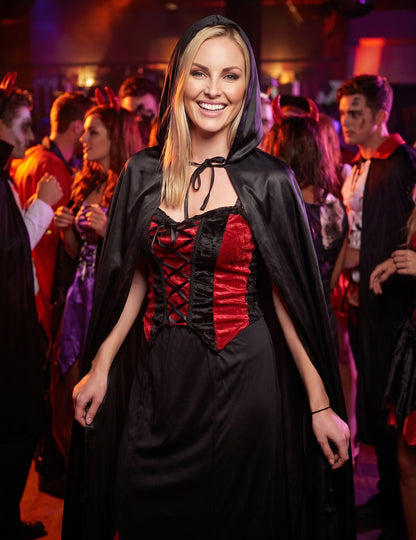 Halloween felnőtt fekete vámpír köpeny