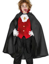 Cape de vampire pour enfant noire avec col rouge