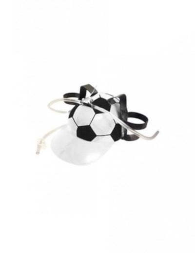Casque à bière football pour adulte noir et blanc avec visière transparente