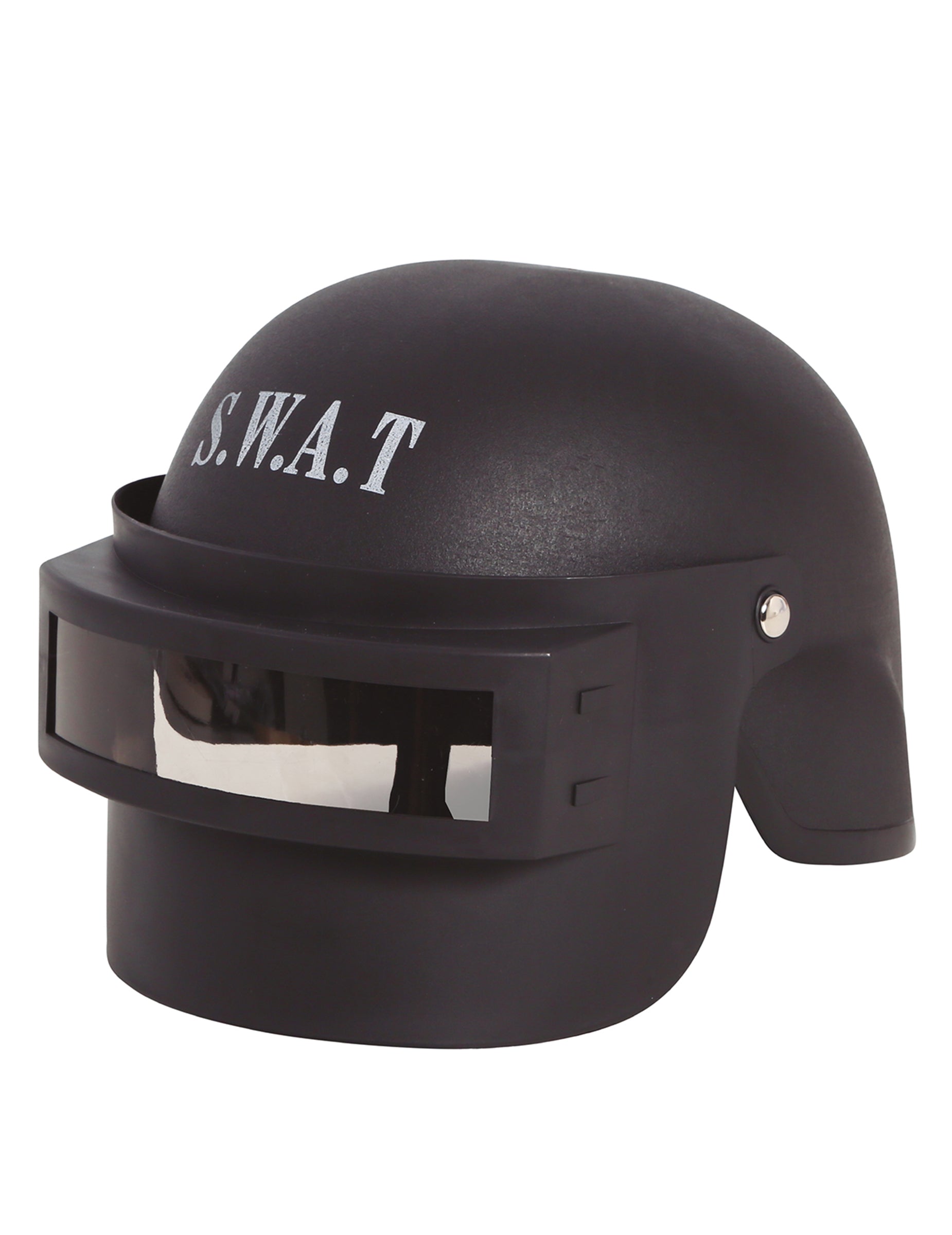 Vue de trois-quarts du casque anti émeutes SWAT