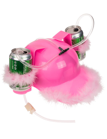 Casque anti soif rose à plumettes pour adulte rose vif