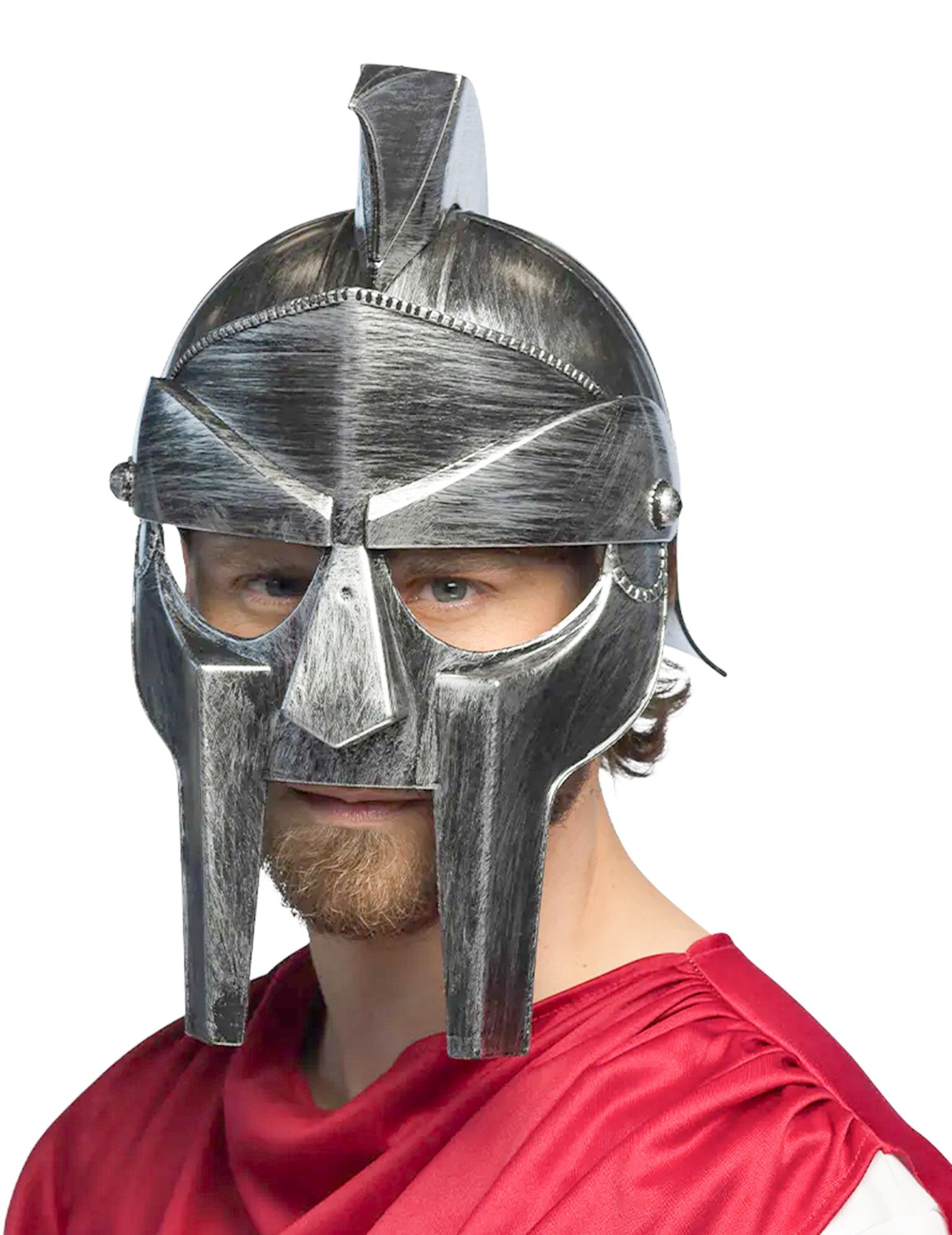 Casque armure de gladiateur pour adulte argenté