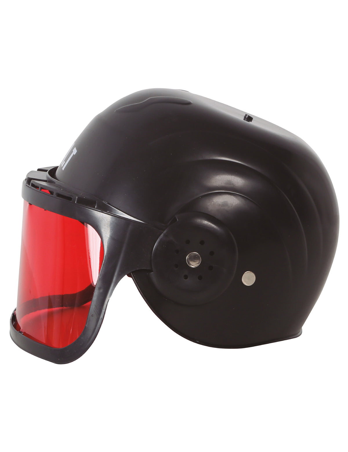 Vue de profil du casque avec visière SWAT pour enfant
