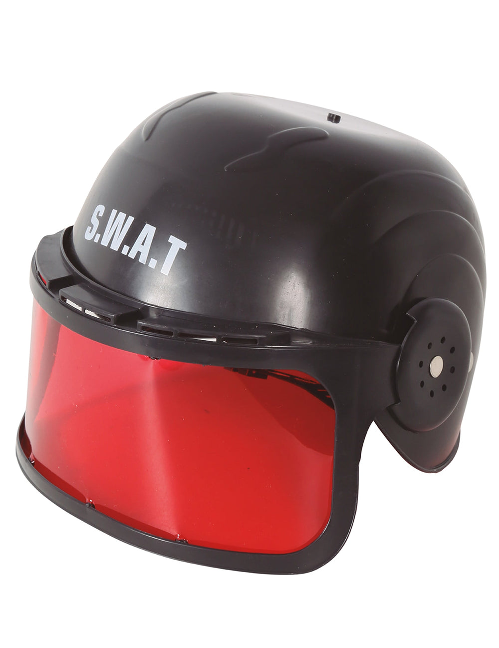 Casque avec visière SWAT pour enfant noir avec visière rouge