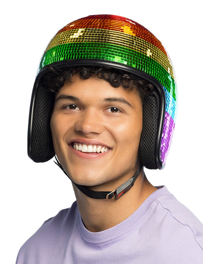 Szivárványos diszkógömb sisak felnőtteknek 