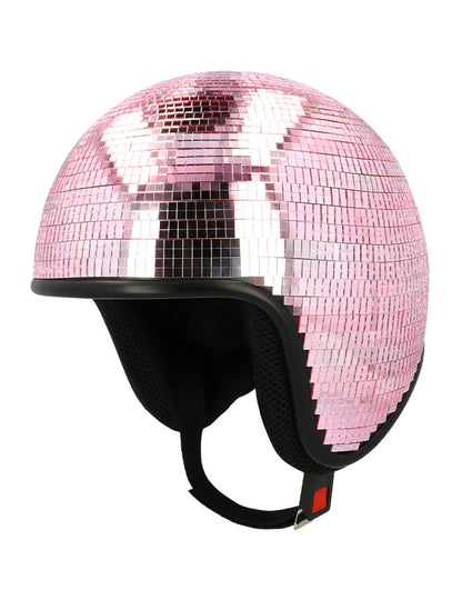 Felnőtt rózsaszín diszkógömb sisak