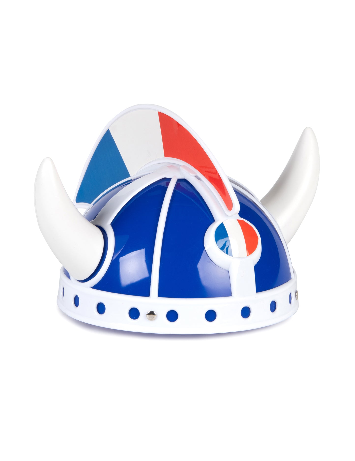 Vue de face du casque gaulois supporter pour adulte