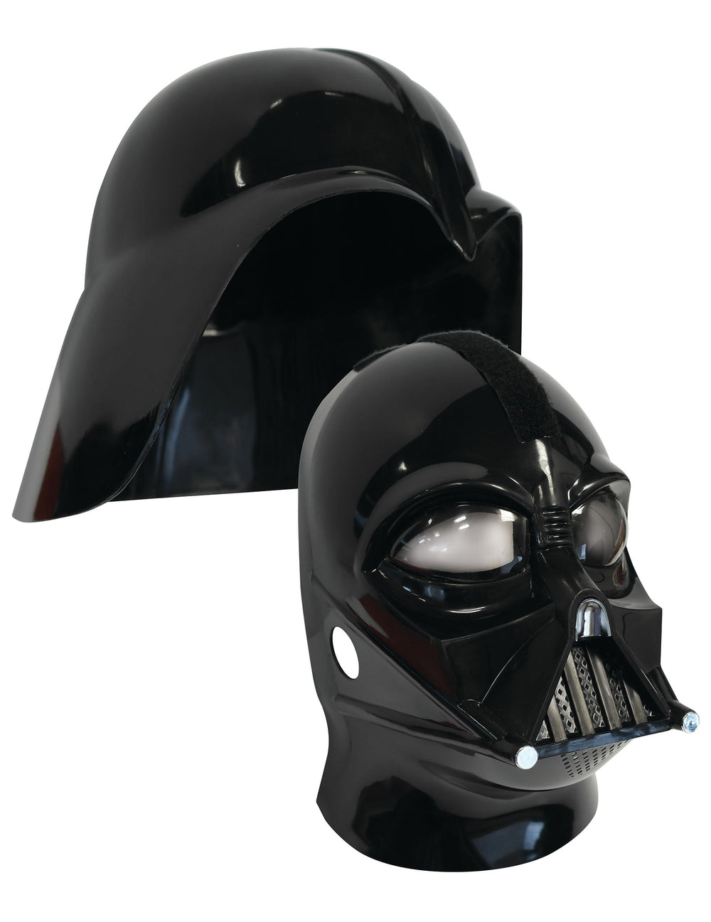 Détail des deux parties du casque intégral 2 pièces Dark Vador Star Wars