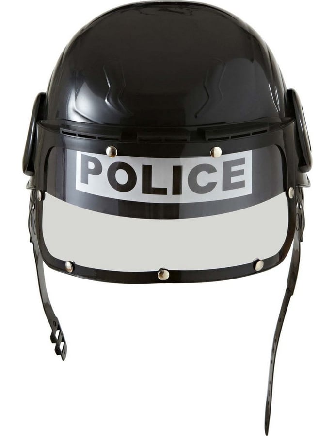 Vue de face du casque de police pour enfant