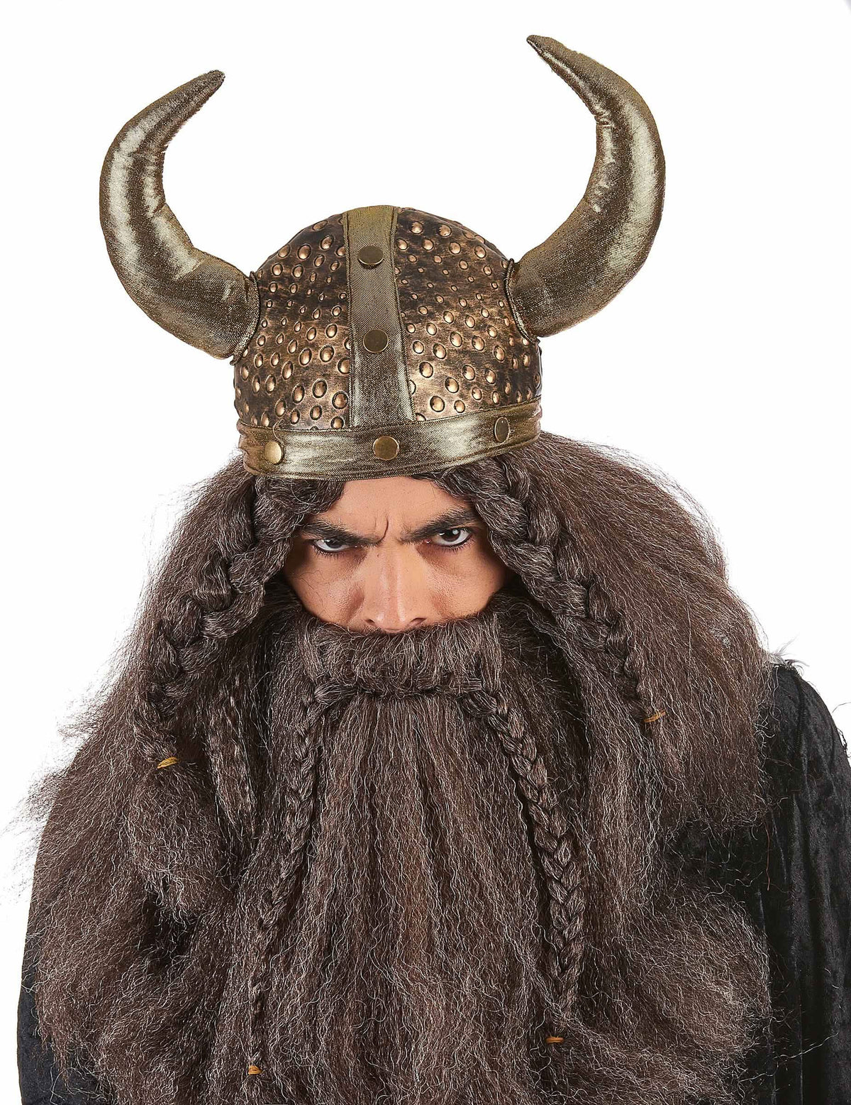 rugalmas, fémes bronz viking sisak szarvakkal felnőtt számára