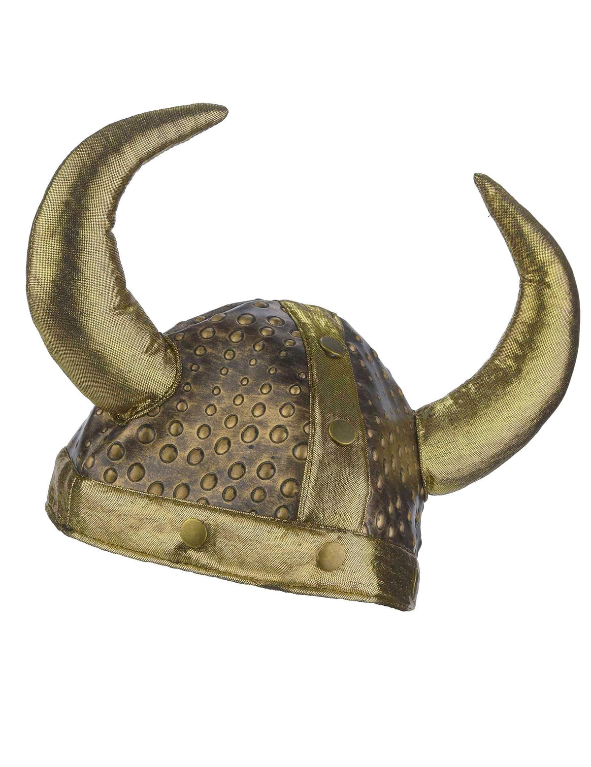 Részlet egy felnőtt rugalmas, fémes viking sisakról oldalnézetből