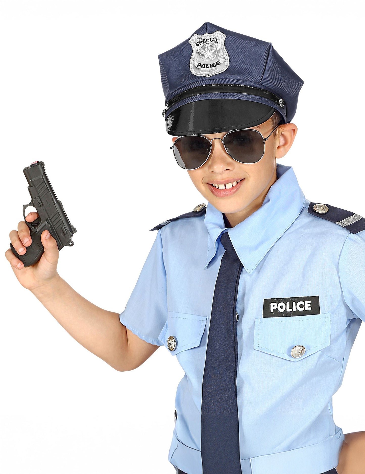 Vue de face de la casquette ajustable de police pour enfant